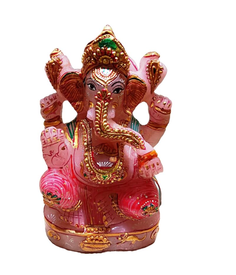 Natural Rose Quartz Ganesh Idol
